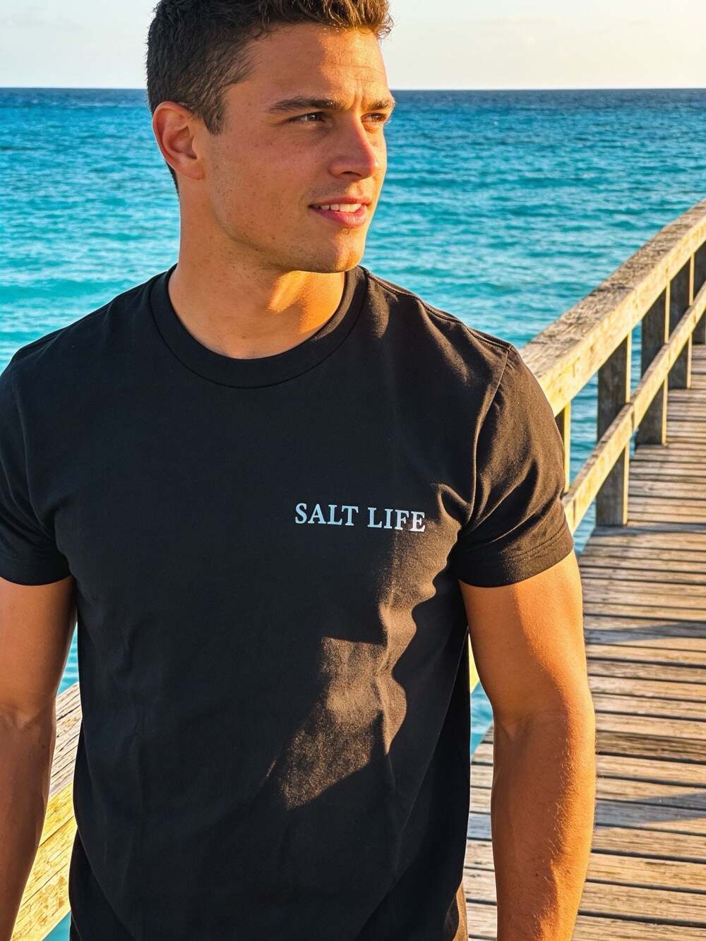 Salt Life Men's Get Bent Swordfish Graphic Short Sleeve T-Shirt Black Size Mediu